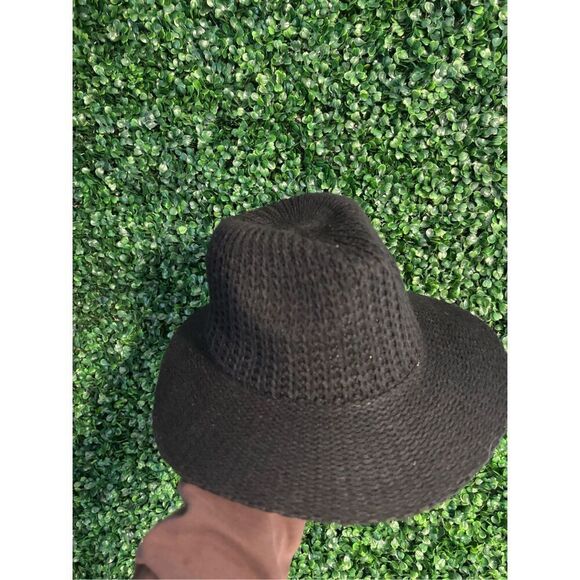 Anthropologie Marcessa Textured Rancher Black Hat - Picture 1 of 4